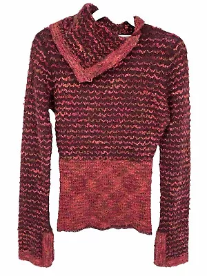 Vintage Diane Von Furstenberg Mohair Red Sweater Turtleneck Lagenlook Artsy S • $28