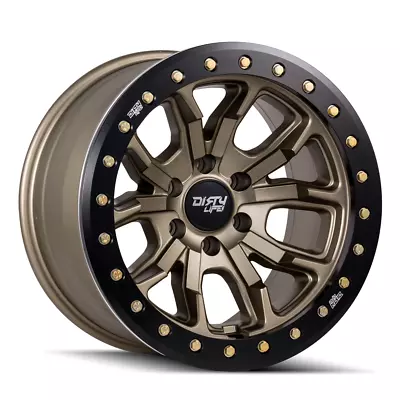 Dirty Life 9303-7965MGD12 DT-1 Matte Gold/Black Simulated Ring 17x9 Wheel • $385.99