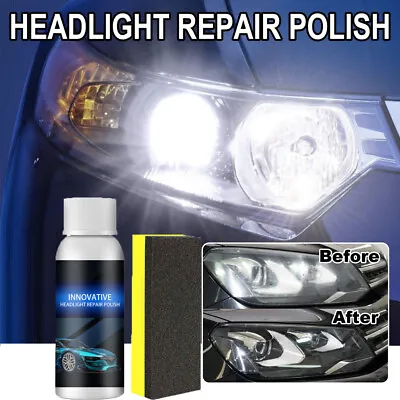 Car Headlight Lens Restoration Fluid Repair Kit Plastic Polishing Cleaner Tools • $12.45
