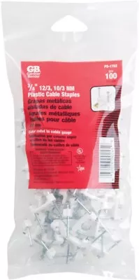 Gardner Bender PS-175ZN Plastic White Insulated Chisel Cable Staple 3/4 W In. • $11.51