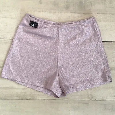 £15 • Buy RAD Glitter Pole Shorts Size S 6 High Waisted Pink Dancing Fitness Wear Lurex