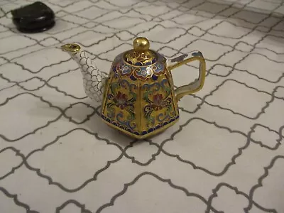 Vintage Enamel Cloisonne Miniature Tea Pot • $24.99