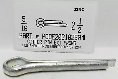 5/16x2-1/2 Cotter Pins Extended Prong Steel Zinc Plated (10) • $12