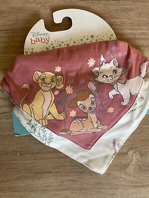 Disney Aristocats Marie Bambi Baby Girls Bibs Bandana 2 Pack New • £5.95