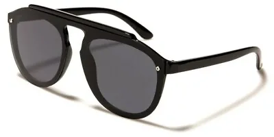 $9.44 • Buy Womens Sunglasses Round Shield Curved Flat Top Retro Modern Brow Line 400 UV