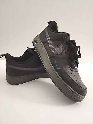 Size 10.5 - Nike Air Force 1 Black Royal Carbon Fiber Preowned VGUC • $100.01