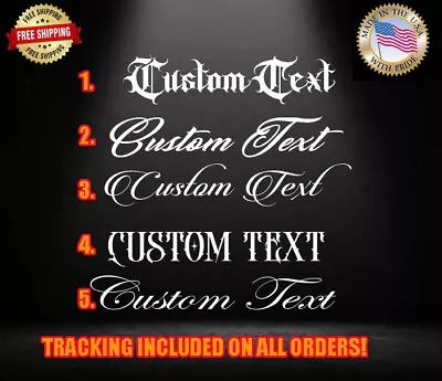 Custom Vinyl Decal TATTOO Script Old E Truck Car Window Windshield Sticker JDM B • $17.99