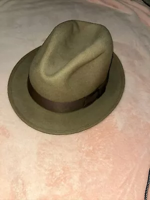 Morfelt Quality Designer Collection 100% Wool Brown Fedora Hat 7 1/4 • $9.95