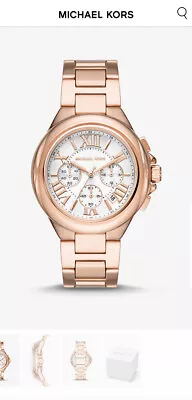 Vguc Michael Kors Mk5757 Rose Gold Chrono Steel Bracelet Camille Watch $275 • $49