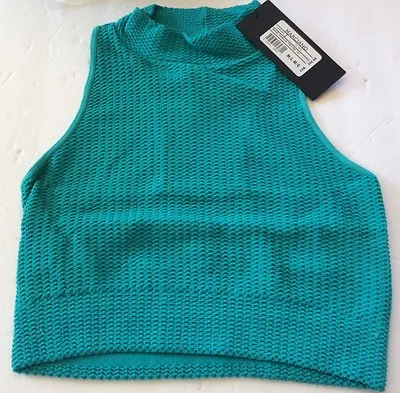 Marciano CROP TOP IMOGEN SEAMLESS SIZE M/L Turquoise NWT SHIPS FAST RETAIL $88 • $20.95