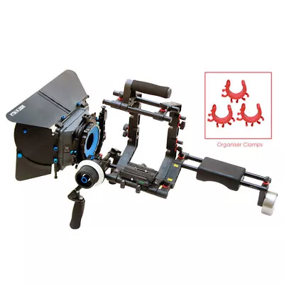 SHOOTVILLA Camera Cage 9”Shoulder Kit With Swing Away Matte Box And Follow Focus • $294