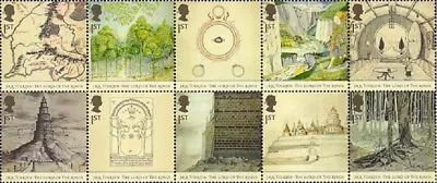 UK 2172-2181 - 2004 - 50th Anniversary Of The Lord Of The Rings - Block Of 10 • £9.98