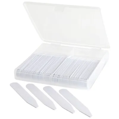 100 Plastic Collar Stays For Men Dress Shirts 2  2.2  2.5  2.7  3  Inches In Box • $7.75