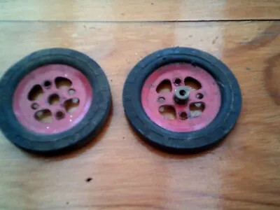 Vintage 1950s 3 Pair Of Toys Wheels With Rubber • $15