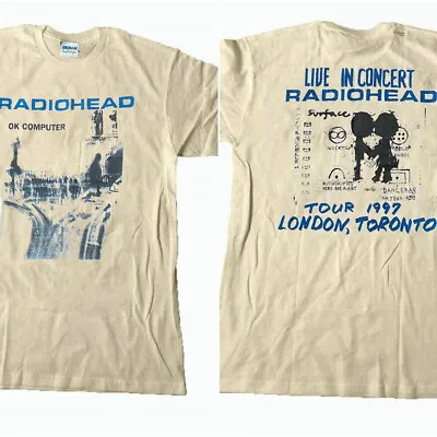 Radiohead Ok Computer Albums 90s Graphic Sand T Shirt 2 Sided Cotton NH7766 • $24.95