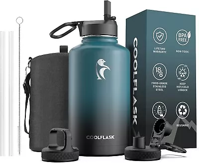 Insulated Water Bottle Large Litre Stainless Steel Water Bottle Drink Bot • $62.60