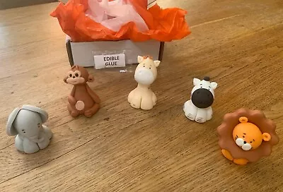 Safari Animal Cake Toppers With Edible Glue X5 • £7