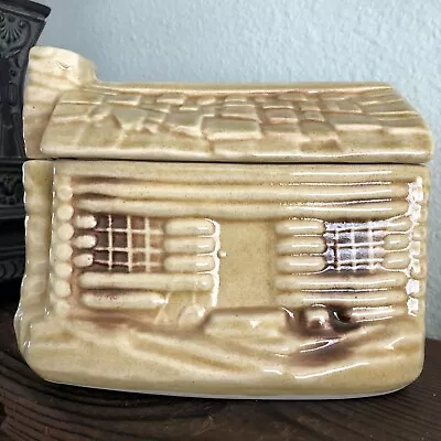 Vintage 1950s MCM Mid Century Log Cabin Cookie Jar Cottage Core Granny Core • $24.99