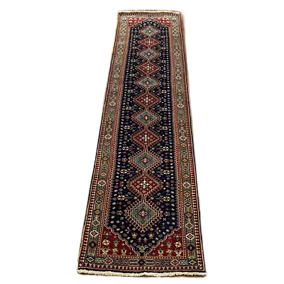 Kaoud Rugs 2.6x11.8 Runner Navy Yalameh Area Rug • $1320