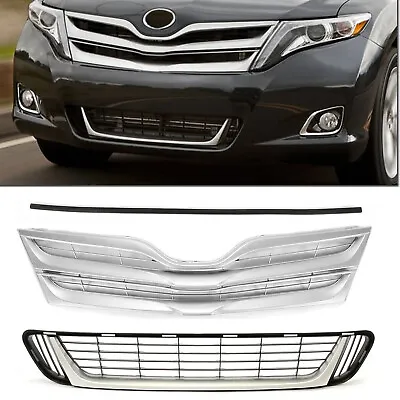 Front Upper & Lower Grille + Molding Trim For Toyota Venza 2013 2014 2015 2016 • $72.99