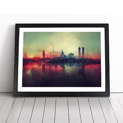 Dystopian London Skyline Abstract Wall Art Print Framed Canvas Picture Poster • £14.95