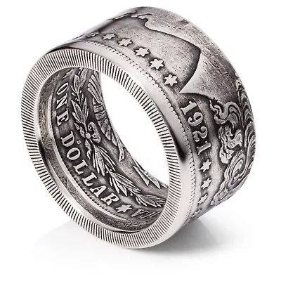 Morgan Silver Dollar Coin Ring - 1921 -  Heads  - Patina Finish • $215