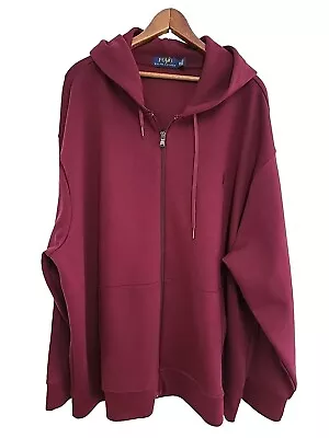 Polo Ralph Lauren Hoodie Sweatshirt Full Zip Maroon Mens 3XB Big & Tall 3X • $59.99
