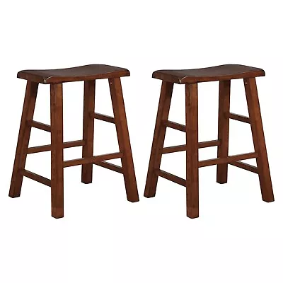 EHemco Heavy-Duty Saddle Seat Kitchen Barstools 24  Set Of 2 (Collectible) • $59.99