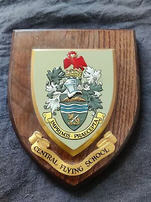 Vintage Wooden RAF Central Flying School Plaque Shield Crest • £40