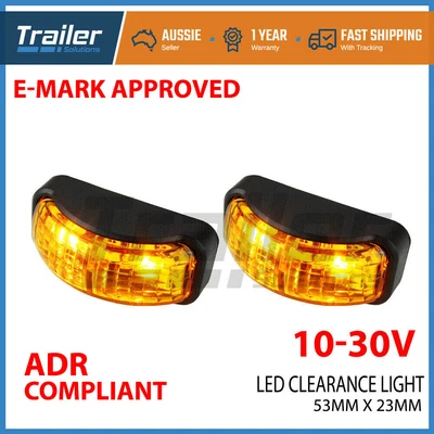 $19.95 • Buy 2 X Led Clearance Lights Side Marker Lamp Amber Trailer Truck Caravan Multi Volt