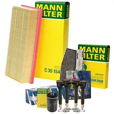 Mann Filters Bosch 4 Coils Denso Platinum TT Spark Plugs Tune Up Kit For VW FWD • $170.95