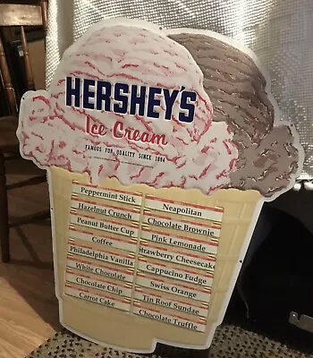 Vintage Advertising Hershey's Double Cone Menu Board  Store Wall Tin Sign Nice! • $295.95