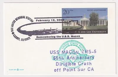 US Navy Airship USS MACON ZRS-5 CRASH 65th Anniversary Naval Cover C5979 • $3.50