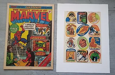 1972 MIGHTY WORLD OF MARVEL Comic #3 + FREE GIFT Stickers Uk Bronze Age  • £149.99