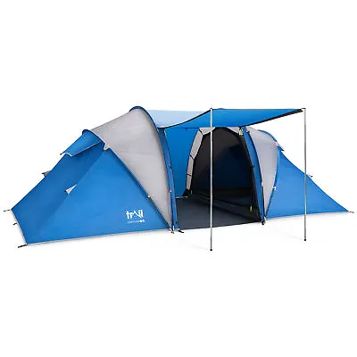 Trail Hartland 4 Man Family Tunnel Tent Darkened Bedrooms 3000mm HH Camping • £142.99