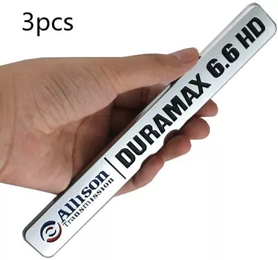 3 PCS ALLISON DURAMAX 6.6 HD VORTEC 6.6HD EMBLEMS 3D BADGE STICKERS (Chrome/Blac • $26.99