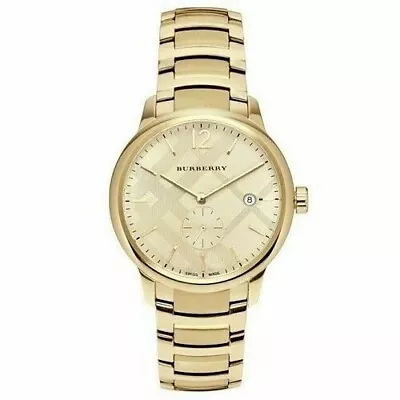 Brand New Burberry BU10006 The Classic 40mm Gold ToneStainless Steel Men's Watch • $199.99