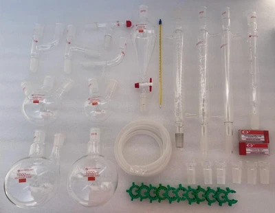 £263.36 • Buy Organic Chemistry Full Kit Complete Set 34 Pcs. Laboratory Glassware SIZE 24/40