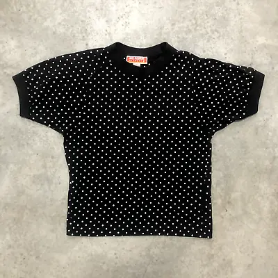 Vintage 80s Polka Dot T-Shirt Melbourne Elements Adult Small Black White Dots • $24.95