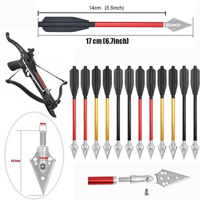 6/12 Aluminum Bolts 6.7  Mini Arrows Blade Broadhead Vanes Bow Archery Hunting • $20.89