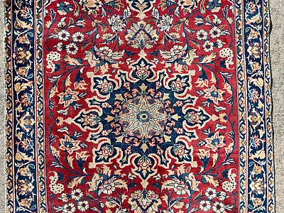 5x10 ANTIQUE ORIENTAL RUG HAND-KNOTTED RED BLUE VINTAGE Handmade Colorful 6x9 Ft • $679