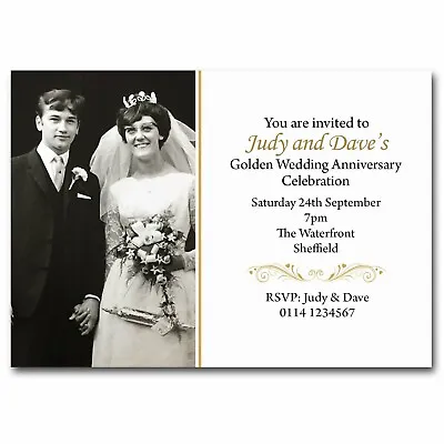 £5.25 • Buy 10 Personalised Wedding Anniversary Party Invitations Invites M099