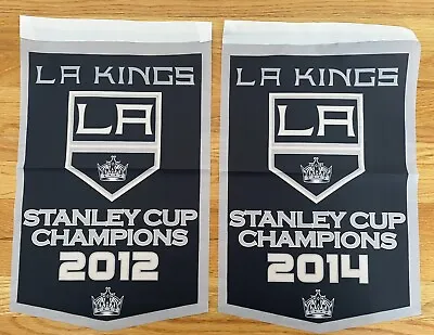 L.A. Los Angeles Kings NHL Stanley Cup Champions 2 Banners/Flags 18.5  X 11.5  • $16