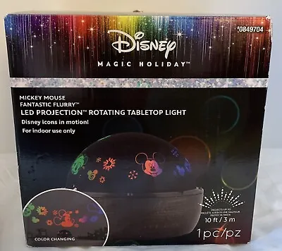 NIB! Disney Magic Holiday Mickey Mouse LED Projection Rotating Tabletop Light • $11.99