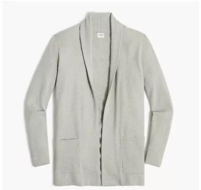 J.CREW Women’s Sweater Chelsea Sweater Blazer Open Cardigan Cotton Gray M BA866 • $35