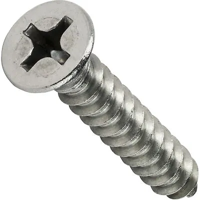 #0 Phillips Flat Head Self Tapping Sheet Metal Screws Stainless Steel All Sizes • $11.77