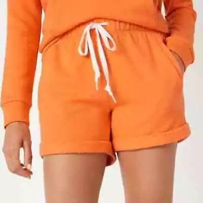 Victorias Secret PINK Women Script Logo Rolled Hem Boyfriend Short Orange XL NWT • $23.80