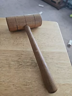 Large Vintage Wooden Gavel Wood Hammer Mallet ~13  Long  6 Wide .  • $17