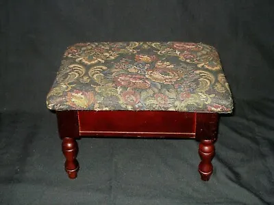 Vintage Wooden Ottoman Foot Stool Rest With Padded Top Hidden Storage • $46.99