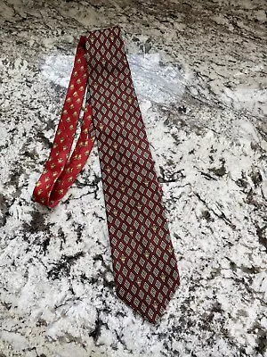 Vintage Gianni Versace Medusa Red Black Yellow Logo Printed Silk Tie 90’s • $75